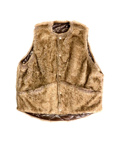 SUNNY  SPORTS（サニースポーツ）の「SUNNY SPORTS / サニースポーツ BIG FUR VEST ビッグ ファーベストユニセックス（ベスト・メンズ・ブラウン/グレー・MEDIUM/FREE）」の16枚目の写真