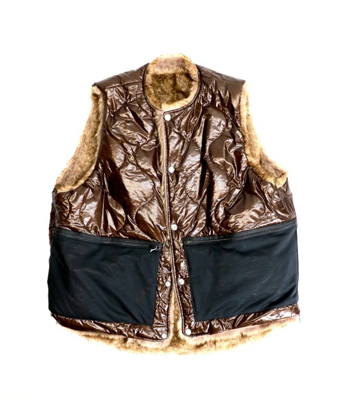 SUNNY  SPORTS（サニースポーツ）の「SUNNY SPORTS / サニースポーツ BIG FUR VEST ビッグ ファーベストユニセックス（ベスト・メンズ・ブラウン/グレー・MEDIUM/FREE）」の15枚目の写真