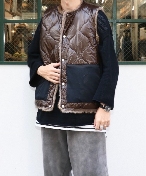 SUNNY  SPORTS（サニースポーツ）の「SUNNY SPORTS / サニースポーツ BIG FUR VEST ビッグ ファーベストユニセックス（ベスト・メンズ・ブラウン/グレー・MEDIUM/FREE）」の17枚目の写真