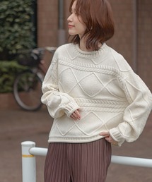 Honeys | 横ケーブルニット【WEB限定】(ニット/セーター)