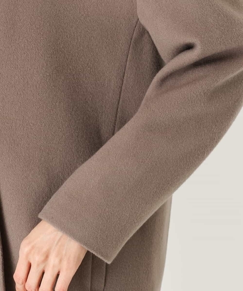 MK MICHEL KLEIN(エムケーミッシェルクラン)の「Super100sウールPコート(ピーコート・レディース・ライトグレー/ブラック/ピンク/モカ・38)」の12枚目の写真