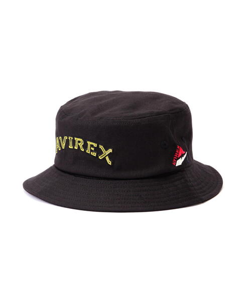 AVIREX（アヴィレックス）の「Ａ-STAR LOGO BUCKET HAT / Ａスター ロゴ バケット ハット / AVIREX / アヴィレックス（ハット・メンズ・ホワイト系2/オレンジ/ブラック・F）」の4枚目の写真