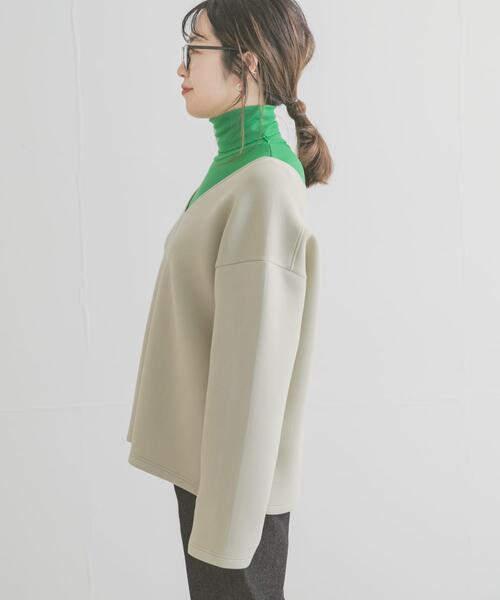 ITEMS URBANRESEARCH（アイテムズ アーバンリサーチ）の「ダンボールVネックプルオーバー（Tシャツ/カットソー・レディース・チャコールグレー/モカ/ベージュ・FREE）」の11枚目の写真