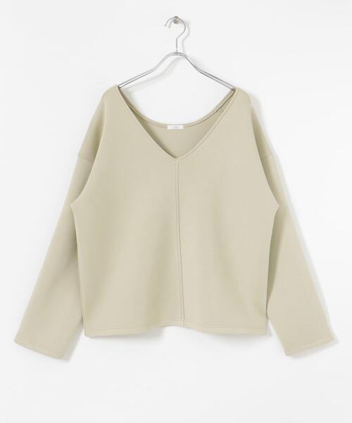 ITEMS URBANRESEARCH（アイテムズ アーバンリサーチ）の「ダンボールVネックプルオーバー（Tシャツ/カットソー・レディース・チャコールグレー/モカ/ベージュ・FREE）」の13枚目の写真