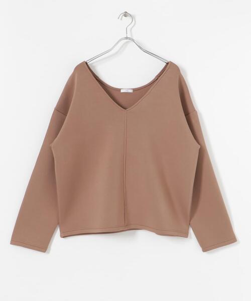 ITEMS URBANRESEARCH（アイテムズ アーバンリサーチ）の「ダンボールVネックプルオーバー（Tシャツ/カットソー・レディース・チャコールグレー/モカ/ベージュ・FREE）」の21枚目の写真