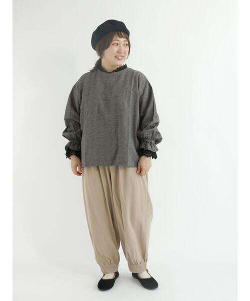 Samansa Mos2（サマンサ モスモス）の「袖口レースレイヤードTブラウス（シャツ/ブラウス・レディース・ブラック/グリーン/ネイビー/キナリ・ﾌﾘ-）」の17枚目の写真