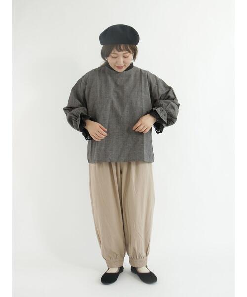 Samansa Mos2（サマンサ モスモス）の「袖口レースレイヤードTブラウス（シャツ/ブラウス・レディース・ブラック/グリーン/ネイビー/キナリ・ﾌﾘ-）」の18枚目の写真