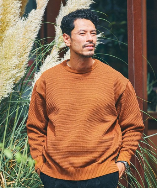 BAYFLOW（ベイフロー）の「MVSテンジクニットプルオーバー（ニット/セーター・メンズ・ブラック/レッド/モカ/ベージュ/ネイビー・MEDIUM/LARGE）」の5枚目の写真