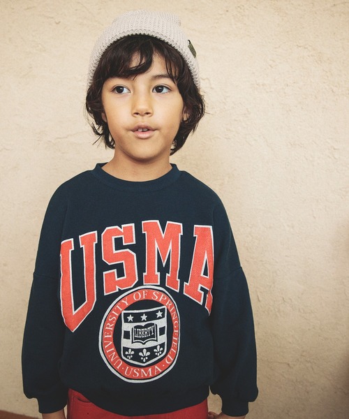 BREEZE（ブリーズ）の「カレッジトレーナー（スウェット・キッズ・レインボー/マスタード/レッド/オレンジ/グリーン/ネイビー/ライトグレー/ミント/キャメル/チャコール・130/140/80/110/120/100/90）」の6枚目の写真