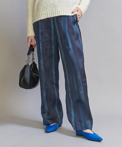 BEAUTY&YOUTH UNITED ARROWS（ビューティーアンドユースユナイテッドアローズ）の「マットサテン ハンドストライプ バックゴム パンツ -ウォッシャブル-（その他パンツ・レディース・コバルトブルー/ダークブラウン・S/M）」の9枚目の写真
