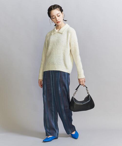 BEAUTY&YOUTH UNITED ARROWS（ビューティーアンドユースユナイテッドアローズ）の「マットサテン ハンドストライプ バックゴム パンツ -ウォッシャブル-（その他パンツ・レディース・コバルトブルー/ダークブラウン・S/M）」の11枚目の写真