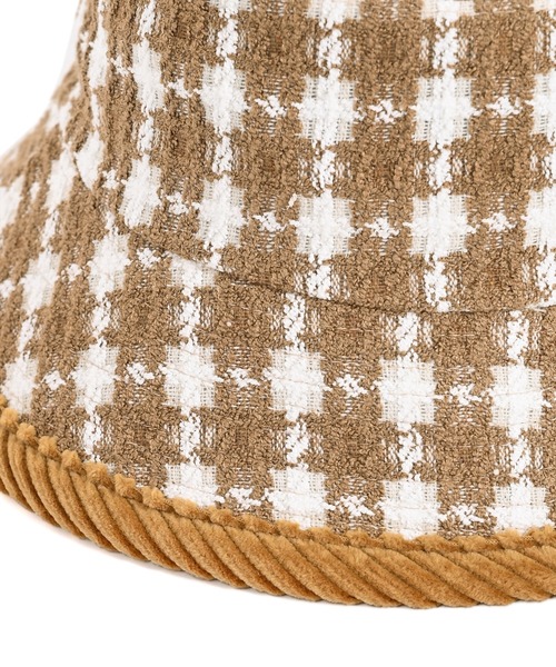 Narcissus(ナルシス)の「【Narcissus】チェックツイードバケットハット(ハット・レディース・ベージュ/ブラック・FREE)」の5枚目の写真