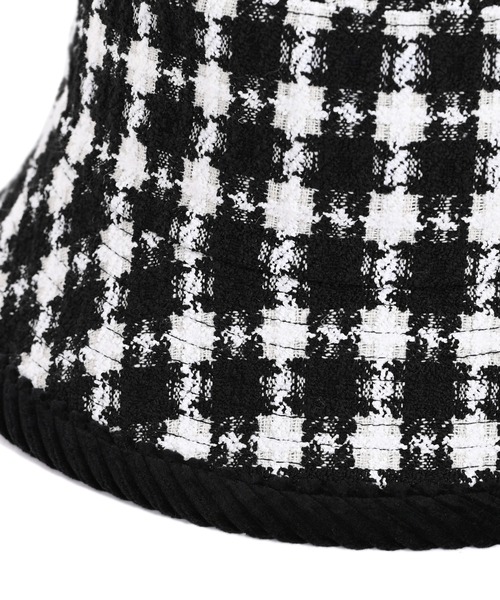 Narcissus(ナルシス)の「【Narcissus】チェックツイードバケットハット(ハット・レディース・ベージュ/ブラック・FREE)」の3枚目の写真