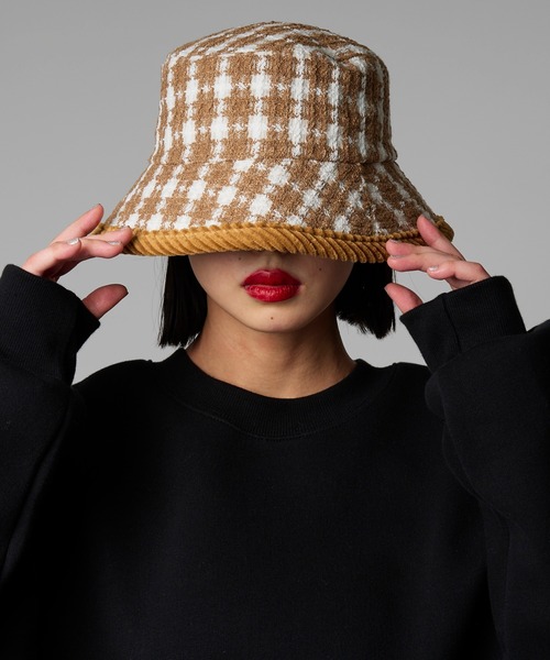 Narcissus(ナルシス)の「【Narcissus】チェックツイードバケットハット(ハット・レディース・ベージュ/ブラック・FREE)」の9枚目の写真