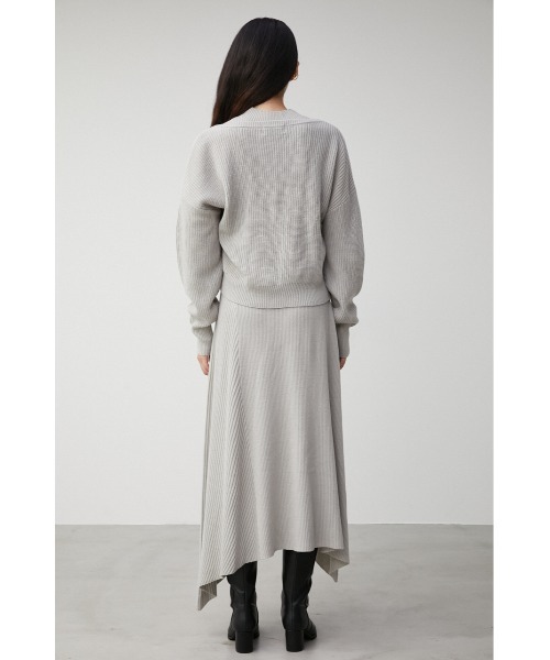 AZUL by moussy(アズールバイマウジー)の「IRREGULAR HEM FLARE SET OP/イレギュラーヘムフレアーセットワンピース(ワンピース・レディース・ブラック/ダークベージュ/ライトグレー・MEDIUM/SMALL)」の19枚目の写真