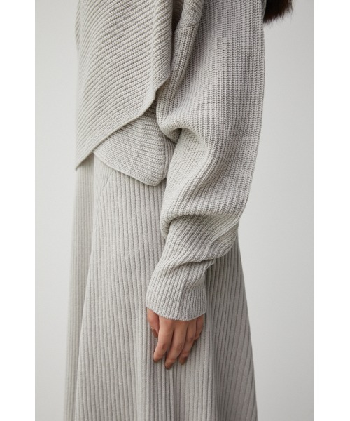 AZUL by moussy(アズールバイマウジー)の「IRREGULAR HEM FLARE SET OP/イレギュラーヘムフレアーセットワンピース(ワンピース・レディース・ブラック/ダークベージュ/ライトグレー・MEDIUM/SMALL)」の21枚目の写真