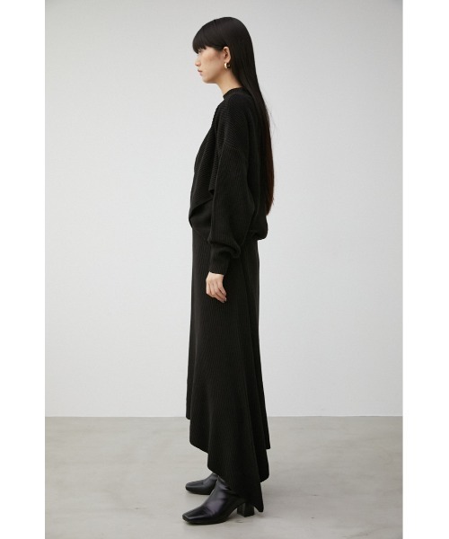 AZUL by moussy(アズールバイマウジー)の「IRREGULAR HEM FLARE SET OP/イレギュラーヘムフレアーセットワンピース(ワンピース・レディース・ブラック/ダークベージュ/ライトグレー・MEDIUM/SMALL)」の8枚目の写真