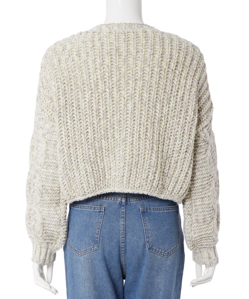 fifth(フィフス)の「【スタイリストレコメンド】ケーブルスリーブミックスニット(ニット/セーター・レディース・グリーン/ネイビー/ベージュ・M)」の7枚目の写真