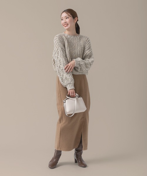 fifth(フィフス)の「【スタイリストレコメンド】ケーブルスリーブミックスニット(ニット/セーター・レディース・グリーン/ネイビー/ベージュ・M)」の18枚目の写真