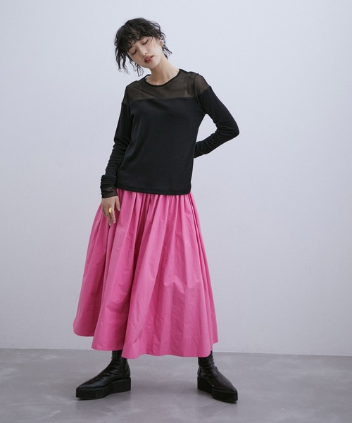 ADAM ET ROPE'（アダムエロペ）の「シアードッキングプルオーバー（Tシャツ/カットソー・レディース・オレンジ/ホワイト/ブラック・FREE）」の19枚目の写真