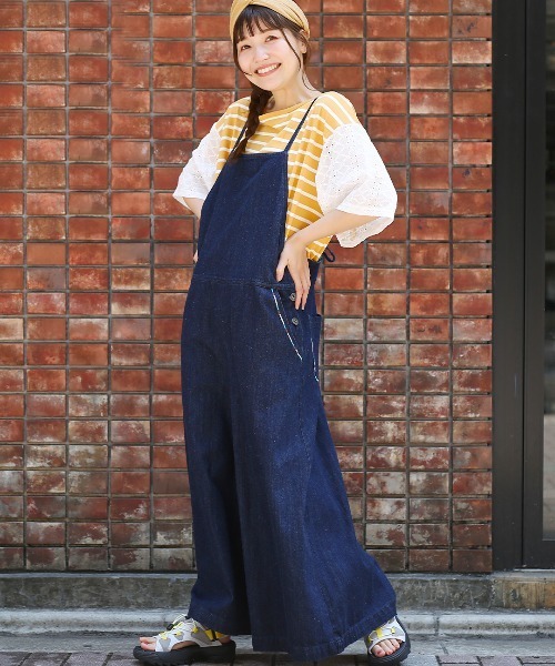 チチカカ(チチカカ)の「ライトオンスデニムサロペットパンツ(サロペット/オーバーオール・レディース・インディゴブルー/ブルー・FREE)」の2枚目の写真