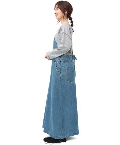 チチカカ(チチカカ)の「ライトオンスデニムサロペットパンツ(サロペット/オーバーオール・レディース・インディゴブルー/ブルー・FREE)」の7枚目の写真