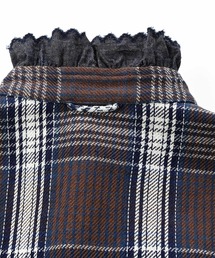 45R（フォーティファイブアール）の「藍ざっくりネルフリルブラウス