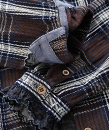 45R（フォーティファイブアール）の「藍ざっくりネルフリルブラウス