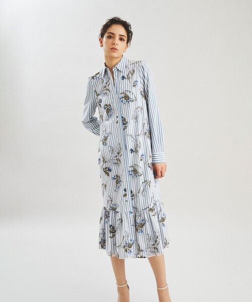 グレースコンチネンタル　スズラン刺繍シャツワンピース GRACE CONTINENTAL（グレースコンチネンタル）の「スズラン刺繍