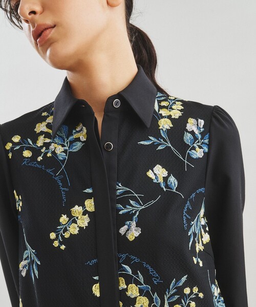 セール】スズラン刺繍シャツワンピース（シャツワンピース）｜GRACE