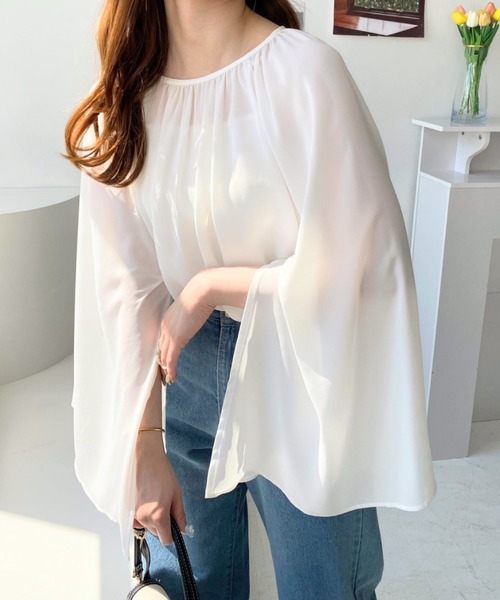 moment+（モーメントプラス）の「シフォンジョーゼットスリットフレア