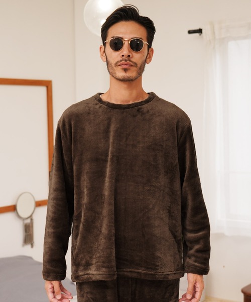 jiggys shop(ジギーズショップ)の「ファーフリース ルームウエア セットアップ(ルームウェア/パジャマ・メンズ・グレー/ブラック/チョコ・MEDIUM/LARGE)」の16枚目の写真