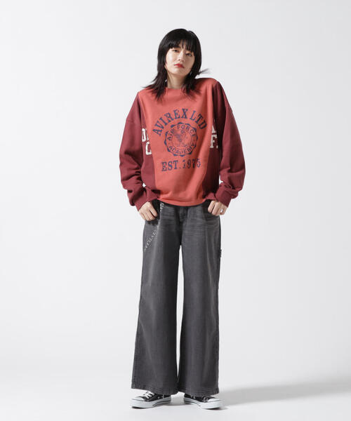 AVIREX(アヴィレックス)の「REMAKE LIKE SWEAT TOPS/ リメイクライク スウェットトップス(スウェット・レディース・ピンク/ホワイト系2・F)」の18枚目の写真