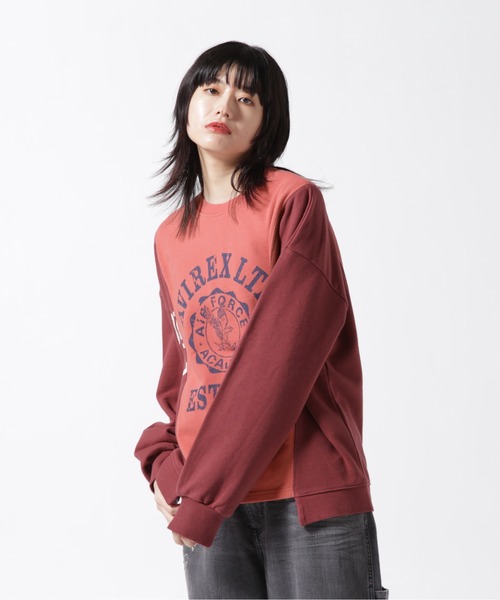 AVIREX(アヴィレックス)の「REMAKE LIKE SWEAT TOPS/ リメイクライク スウェットトップス(スウェット・レディース・ピンク/ホワイト系2・F)」の4枚目の写真