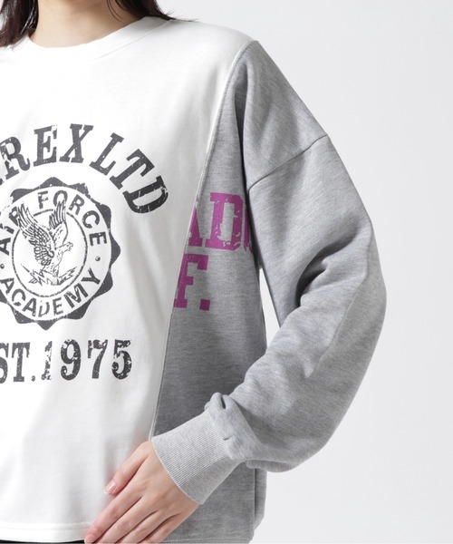 AVIREX(アヴィレックス)の「REMAKE LIKE SWEAT TOPS/ リメイクライク スウェットトップス(スウェット・レディース・ピンク/ホワイト系2・F)」の10枚目の写真