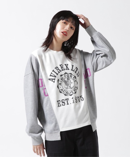 AVIREX(アヴィレックス)の「REMAKE LIKE SWEAT TOPS/ リメイクライク スウェットトップス(スウェット・レディース・ピンク/ホワイト系2・F)」の14枚目の写真