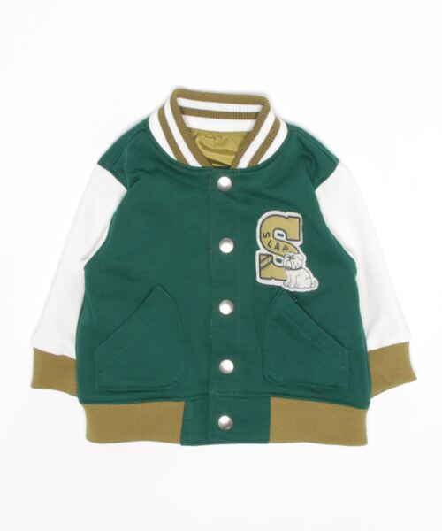 SLAP SLIP(スラップスリップ)の「SLAPSLIP/MA-1スタジャンリバーシブルジャケット(80~130cm)(スタジャン・キッズ・ベージュ/グリーン・110/80/120/130/100/90)」の16枚目の写真