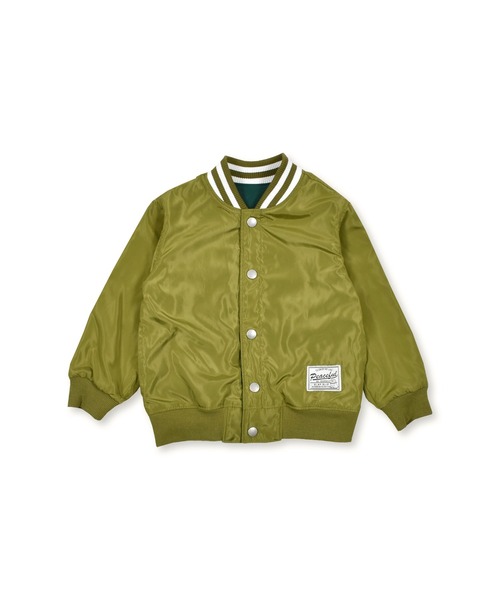 SLAP SLIP(スラップスリップ)の「SLAPSLIP/MA-1スタジャンリバーシブルジャケット(80~130cm)(スタジャン・キッズ・ベージュ/グリーン・110/80/120/130/100/90)」の5枚目の写真