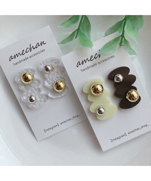 tone(トーン)の「【amechan】MOKUMOKU(ピアス)(MA)(ピアス(両耳用)・レディース・クリア/その他・FREE)」の2枚目の写真