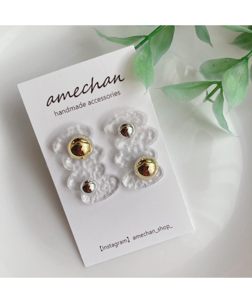 tone(トーン)の「【amechan】MOKUMOKU(ピアス)(MA)(ピアス(両耳用)・レディース・クリア/その他・FREE)」の1枚目の写真