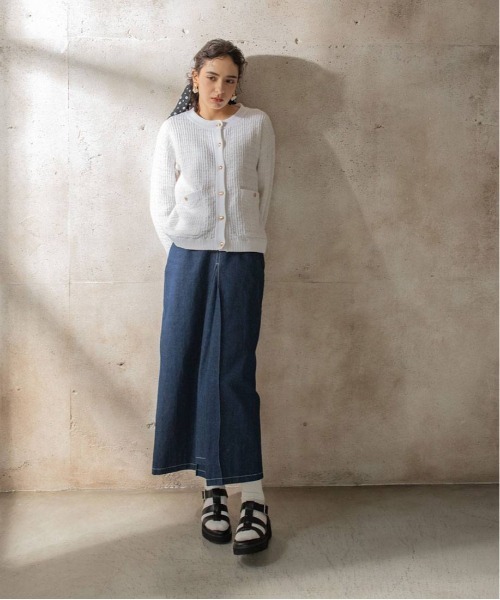 RANDA（ランダ）の「ラメ混ツイードライクニットカーディガン（カーディガン/ボレロ・レディース・ブラック/ホワイト/ベージュ・FREE）」の6枚目の写真