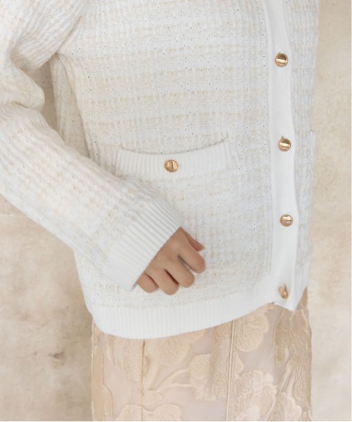 45R コットンツイード ボレロカーディガン Honeys（ハニーズ）の「ツイード風カーディガン（カーディガン/ボレロ