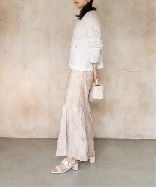 RANDA（ランダ）の「ラメ混ツイードライクニットカーディガン（カーディガン/ボレロ・レディース・ブラック/ホワイト/ベージュ・FREE）」の10枚目の写真