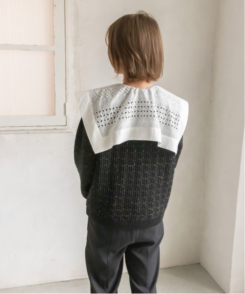 RANDA（ランダ）の「ラメ混ツイードライクニットカーディガン（カーディガン/ボレロ・レディース・ブラック/ホワイト/ベージュ・FREE）」の15枚目の写真