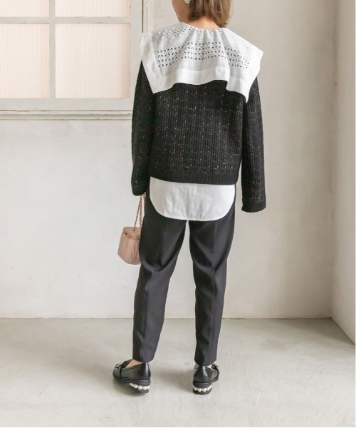 RANDA（ランダ）の「ラメ混ツイードライクニットカーディガン（カーディガン/ボレロ・レディース・ブラック/ホワイト/ベージュ・FREE）」の16枚目の写真