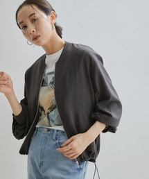 【一部直営店舗・WEB限定】ギャザースリーブストレッチブルゾン