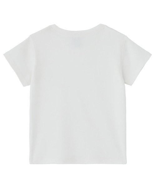 X-girl（エックスガール）の「FACE S/S BABY TEE（Tシャツ/カットソー・レディース・ブラック/オリーブ/ホワイト・S/M）」の5枚目の写真