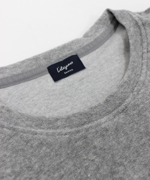 EDIFICE（エディフィス）の「◇ミニパイルクルーネックＴシャツ（Tシャツ/カットソー・メンズ・ネイビー/ホワイト/グレー・46/44/48）」の4枚目の写真