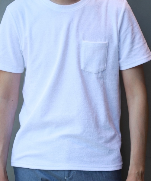 EDIFICE（エディフィス）の「◇ミニパイルクルーネックＴシャツ（Tシャツ/カットソー・メンズ・ネイビー/ホワイト/グレー・46/44/48）」の12枚目の写真