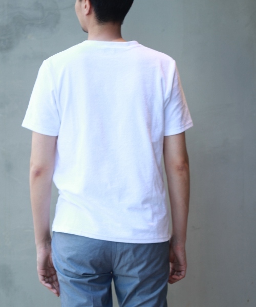 EDIFICE（エディフィス）の「◇ミニパイルクルーネックＴシャツ（Tシャツ/カットソー・メンズ・ネイビー/ホワイト/グレー・46/44/48）」の7枚目の写真